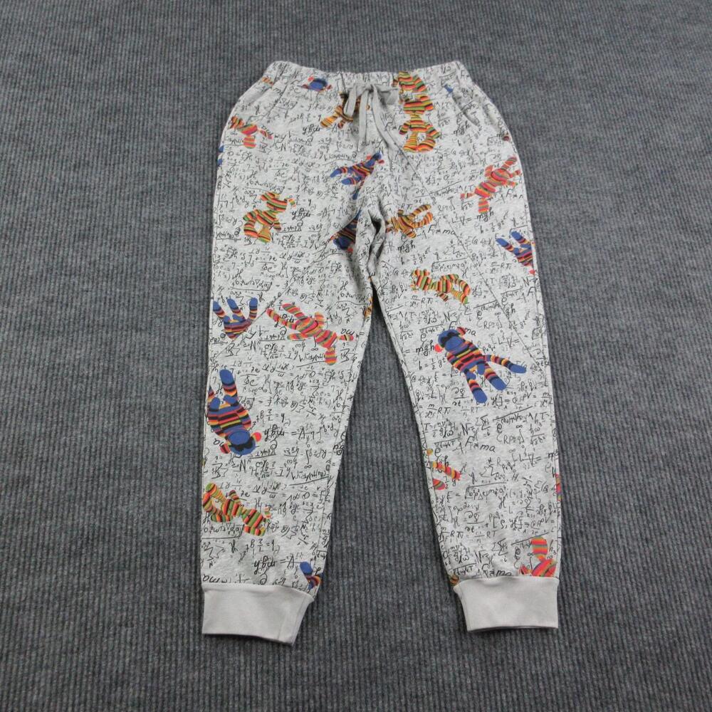 Easel Pants Womens S Gray Jogger Animal Print Elastic Waist Drawstring 26x25 NWT